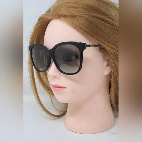 Gucci Sunglasses GG0655SA 001 Black Gold Grey Full Rim Square 56MM 56-17-150 - Picture 15 of 16